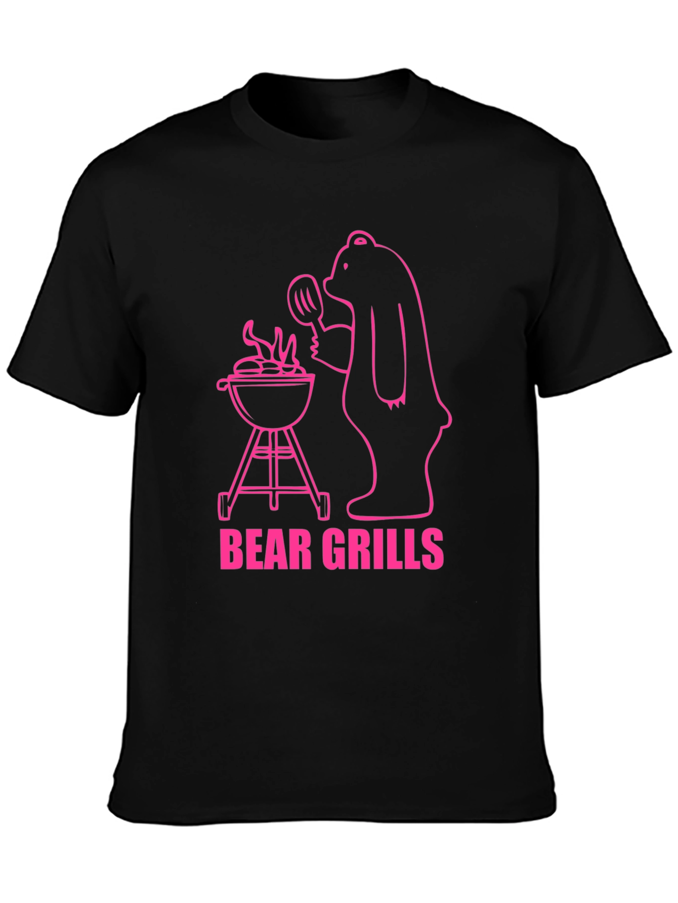Bear Grills Graphic T-Shirt - Funny BBQ Bear