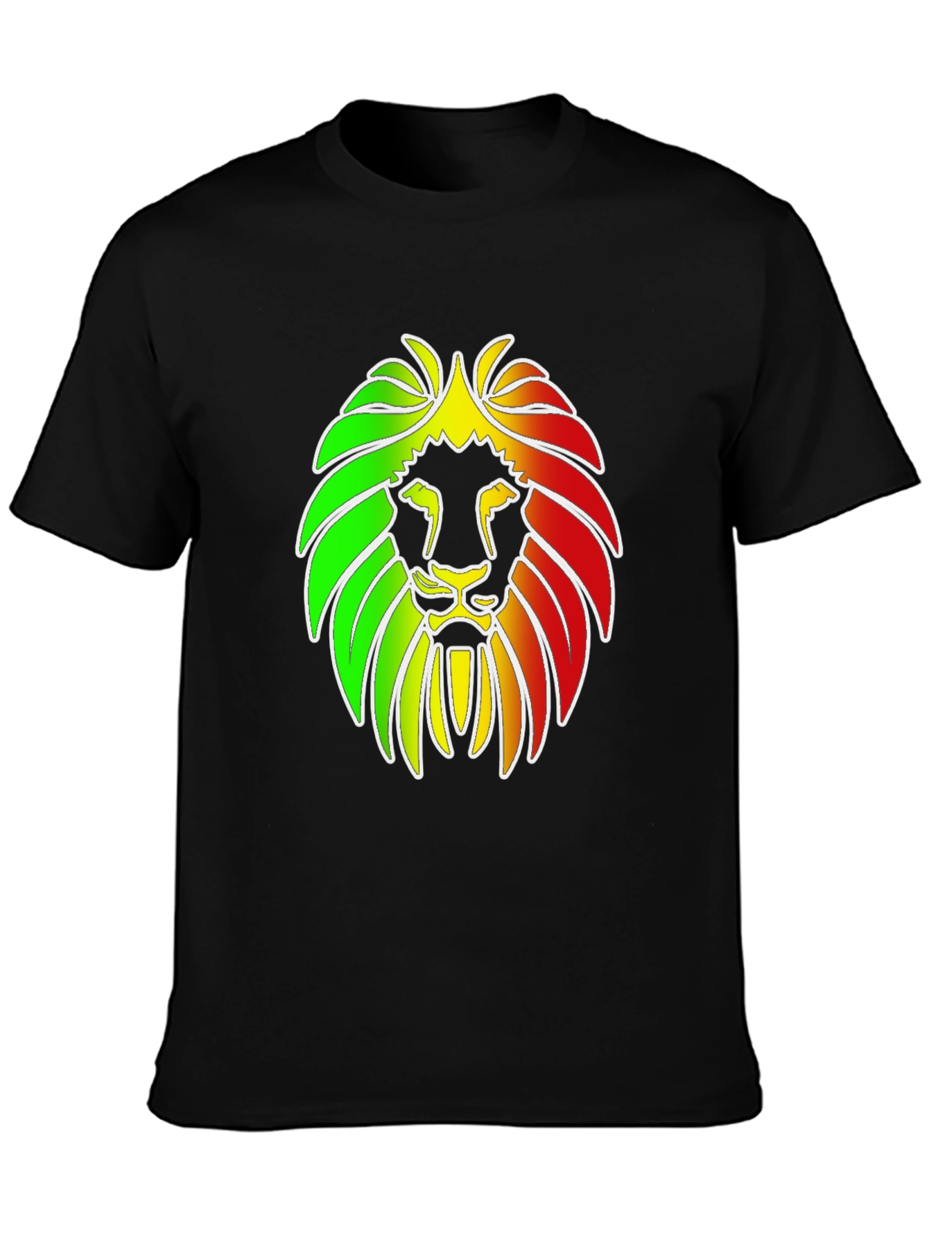 Rasta Lion Graphic Black T-Shirt - Reggae Style