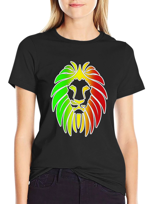Rasta Lion Graphic Black T-Shirt - Reggae Style