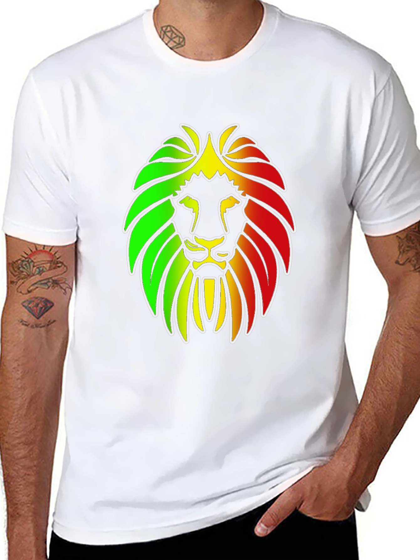 Rasta Lion Graphic Black T-Shirt - Reggae Style