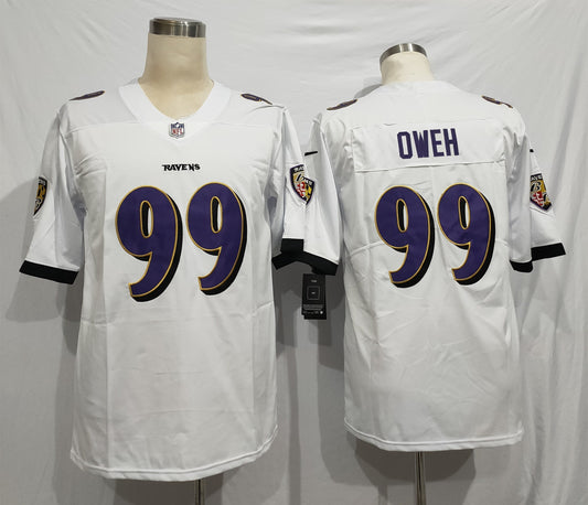 Men's Baltimore Ravens Odafe Oweh #99 White Game Jerseys