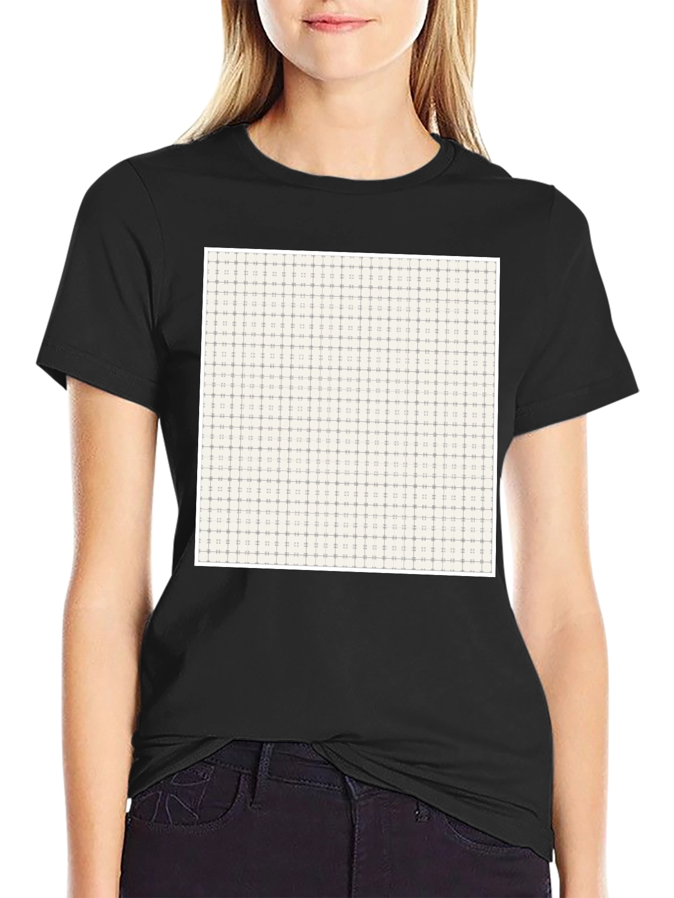 Patterned Crew Neck Tee - Modern Design