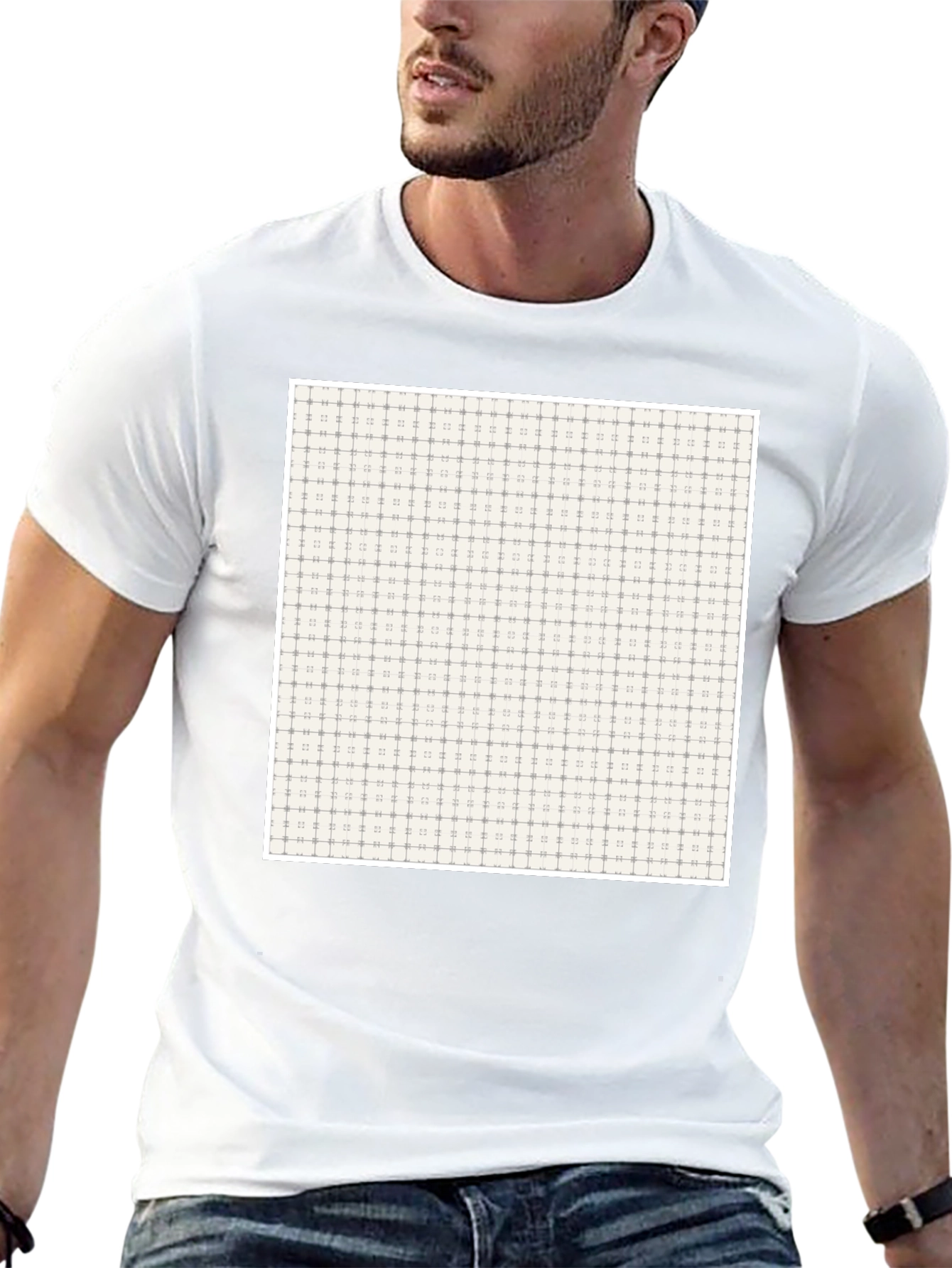 Patterned Crew Neck Tee - Modern Design