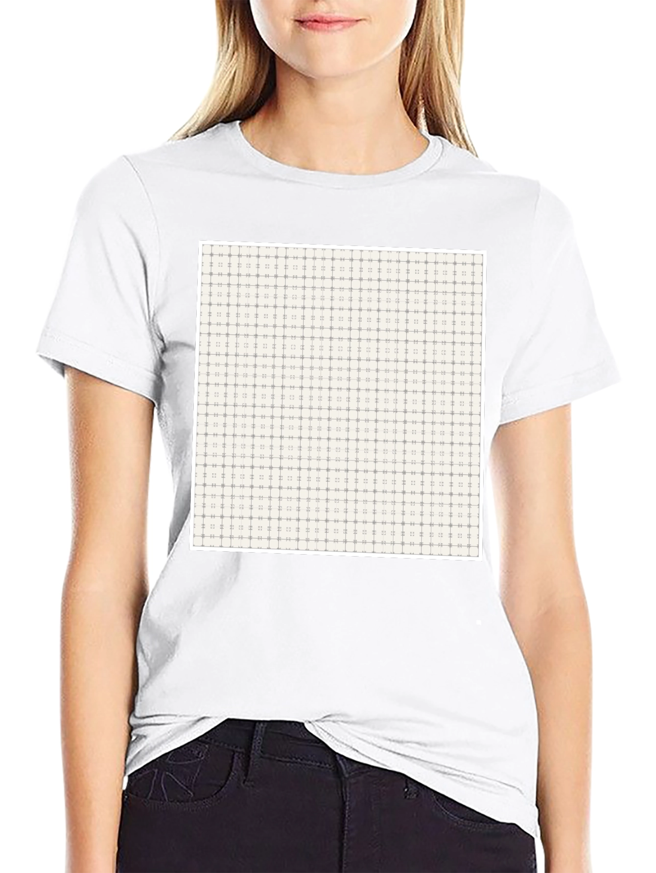 Patterned Crew Neck Tee - Modern Design