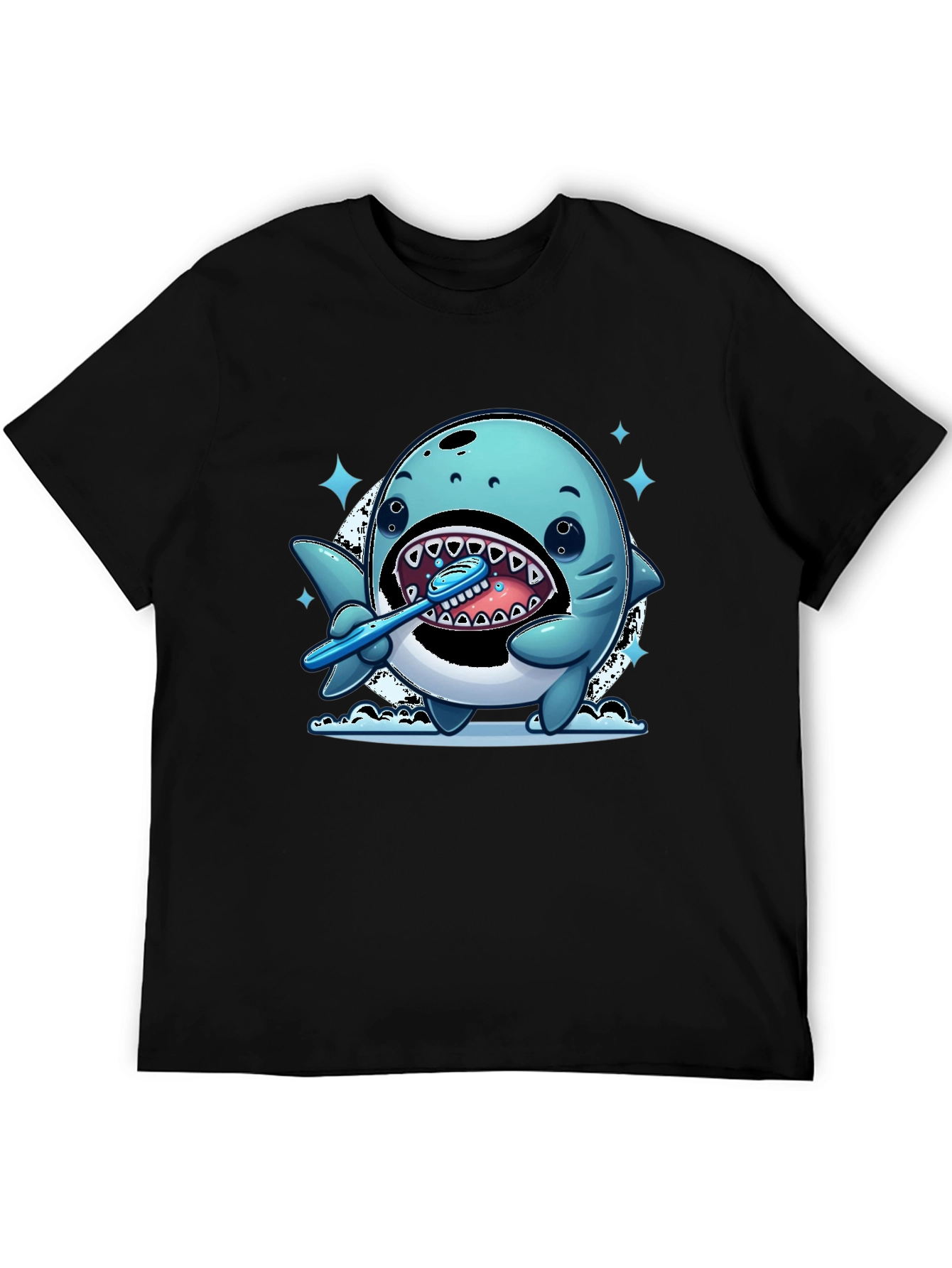 Shark Brushing Teeth Graphic Tee