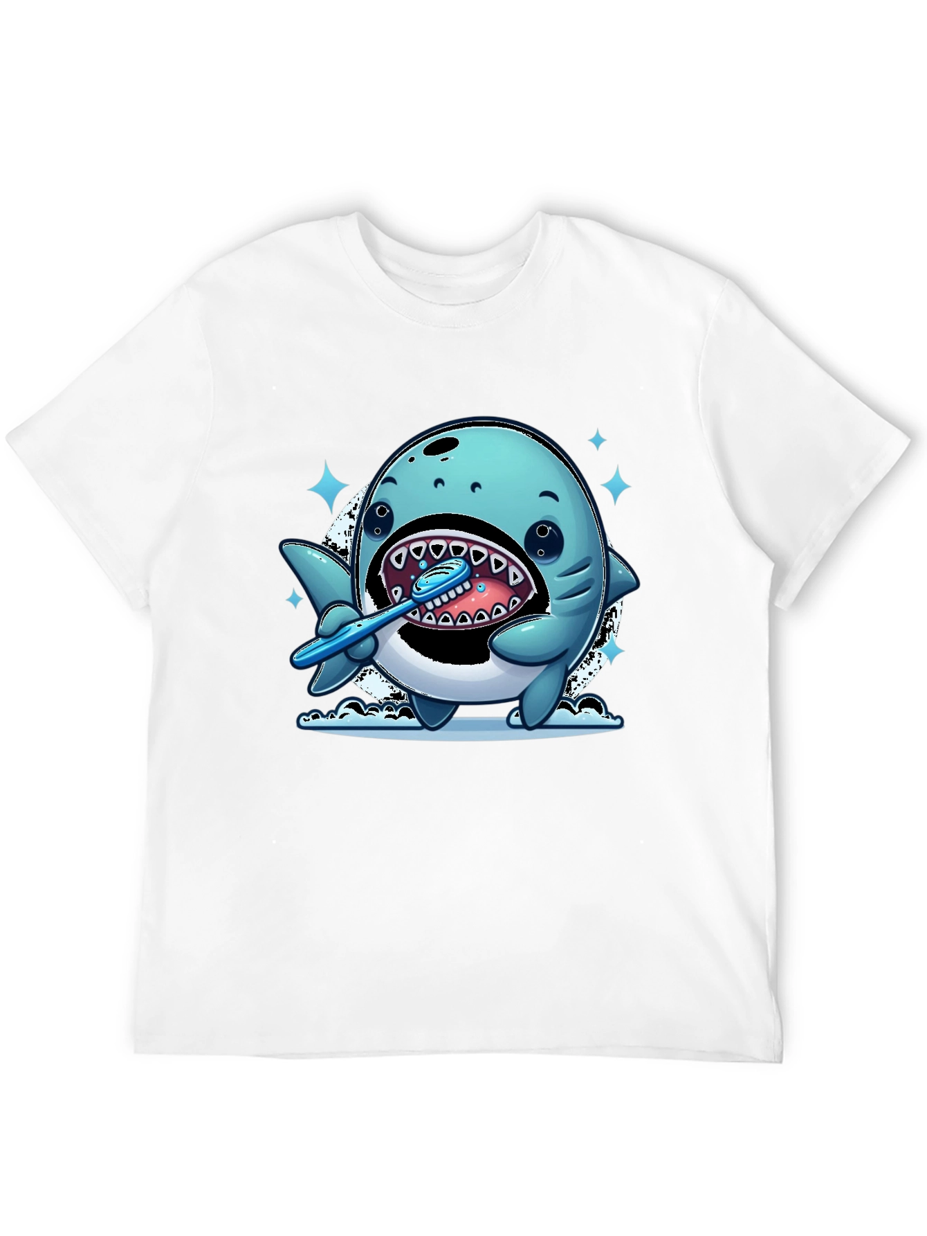 Shark Brushing Teeth Graphic Tee