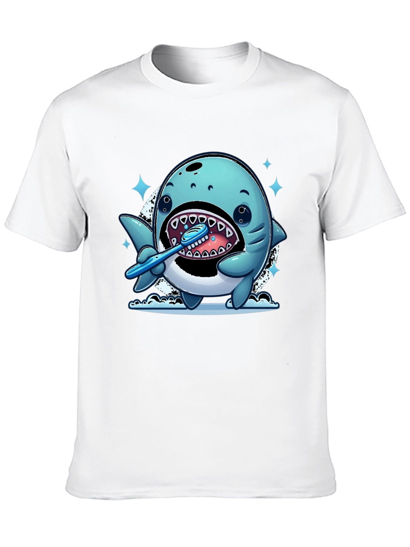 Shark Brushing Teeth Graphic Tee