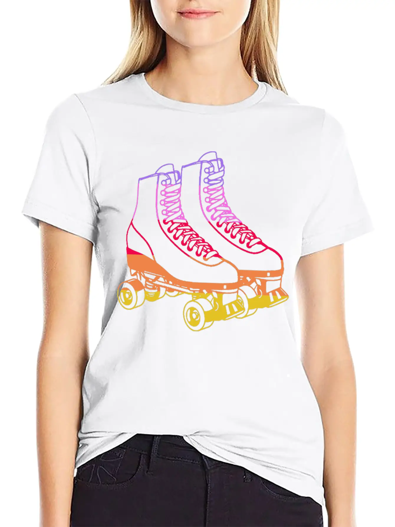 70s Roller Skate Disco Unisex Short Sleeve Soft Cotton T-Shirt – Casual Everyday Wear
