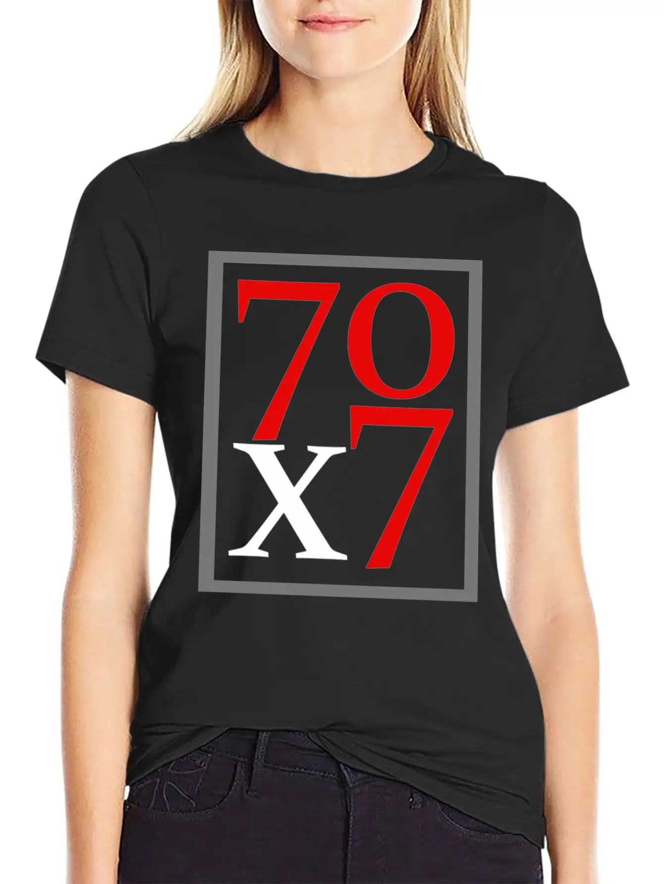 70x7 B Unisex Short Sleeve Soft Cotton T-Shirt – Casual Everyday Wear