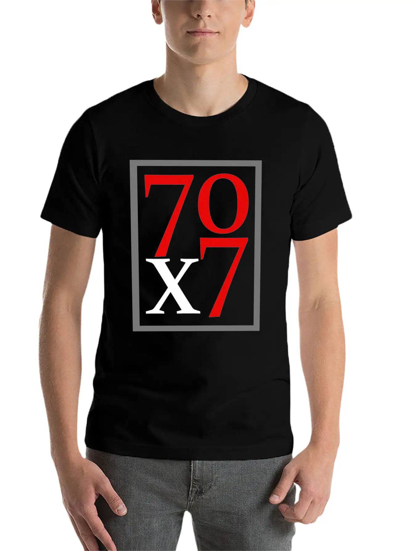 70x7 B Unisex Short Sleeve Soft Cotton T-Shirt – Casual Everyday Wear
