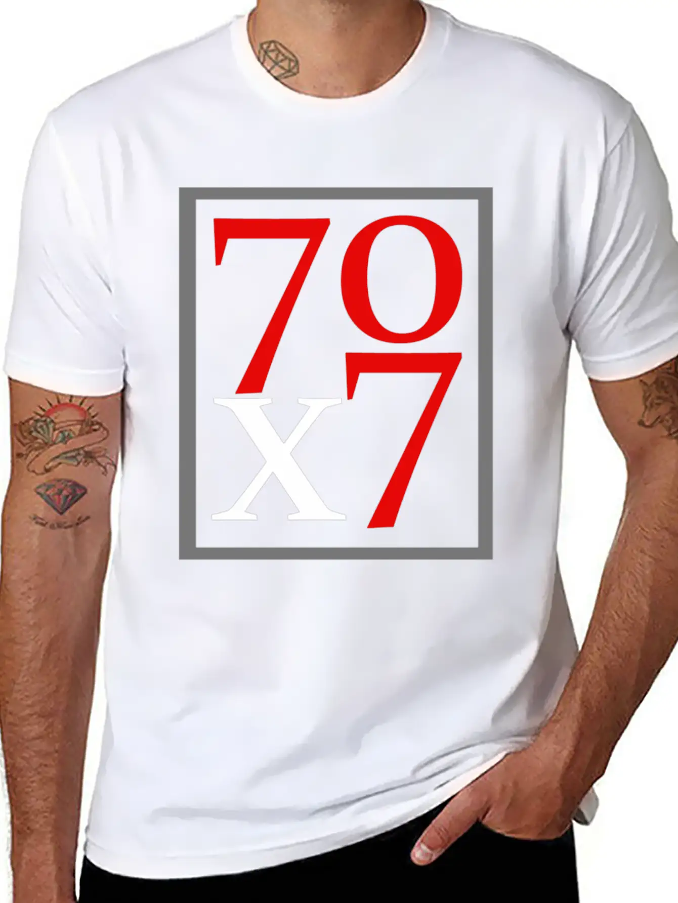 70x7 B Unisex Short Sleeve Soft Cotton T-Shirt – Casual Everyday Wear