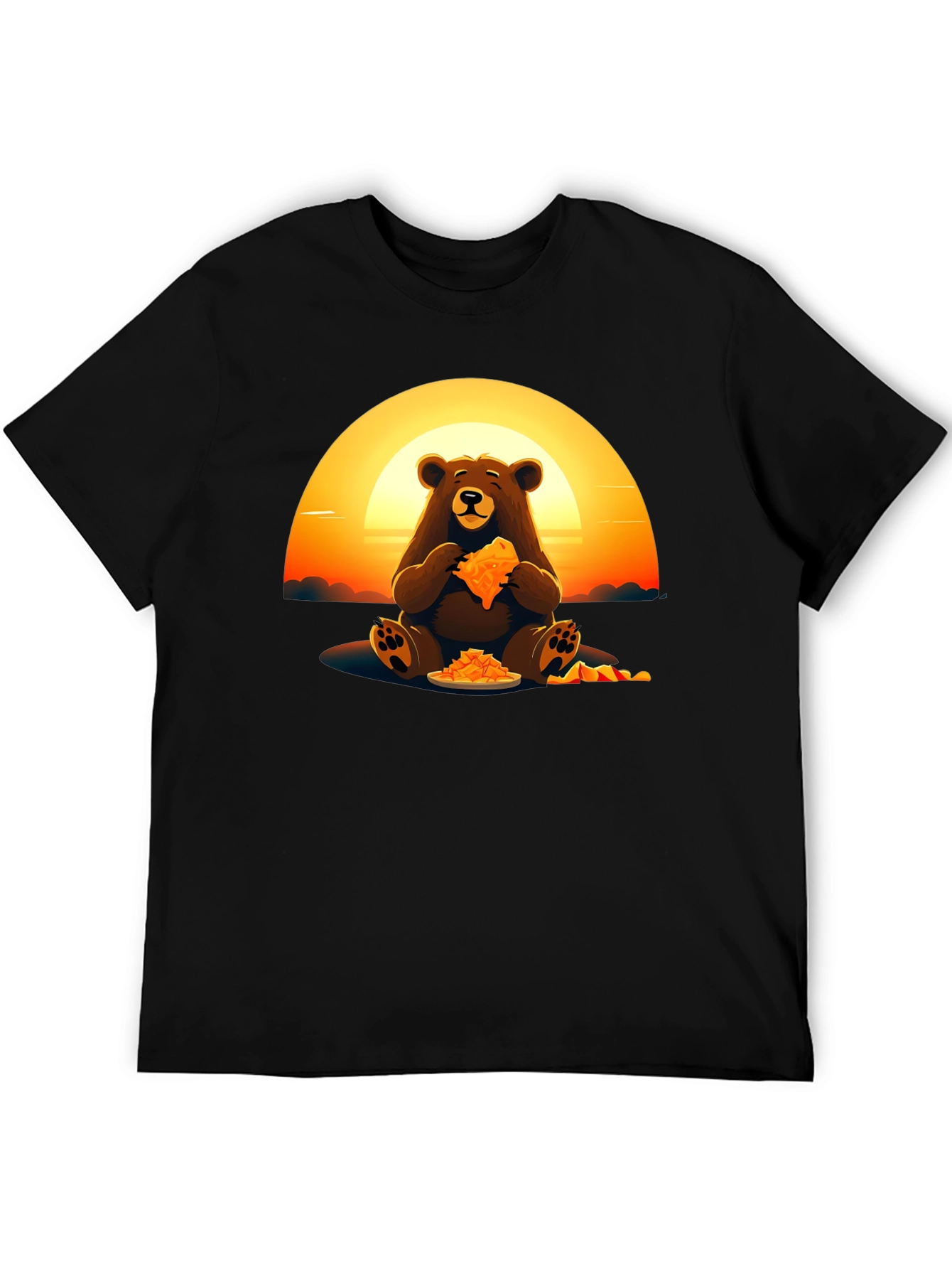 Bear Eating Pizza Graphic Tee