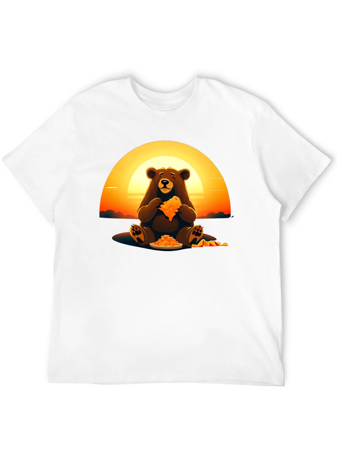 Bear Eating Pizza Graphic Tee