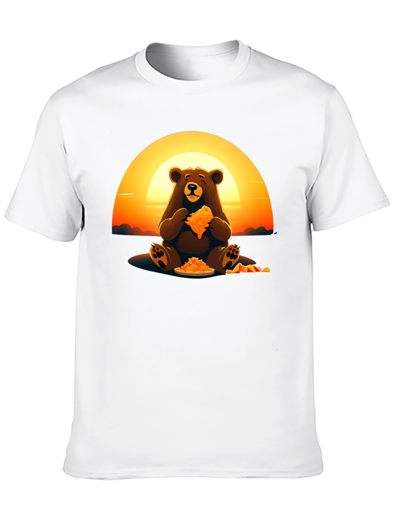 Bear Eating Pizza Graphic Tee