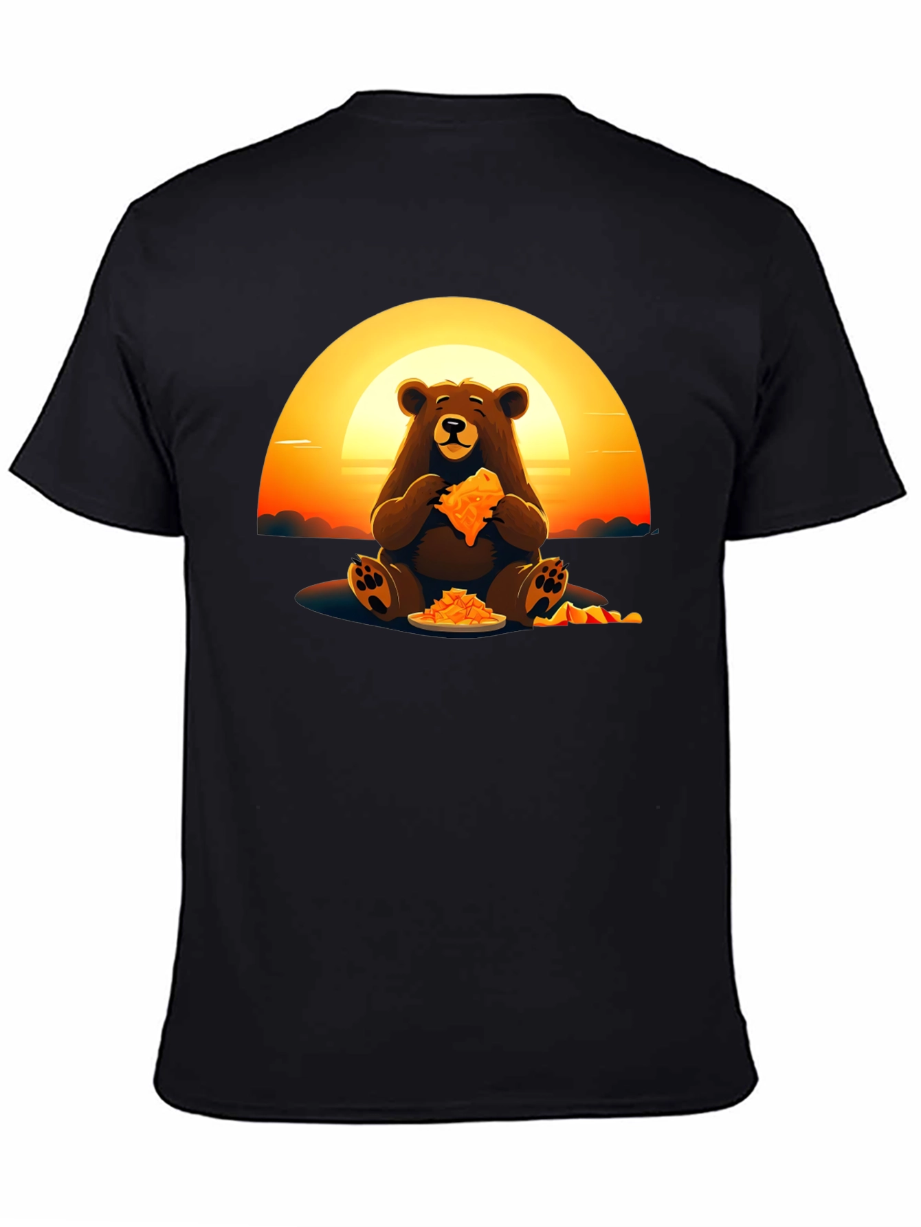 Bear Eating Pizza Graphic Tee
