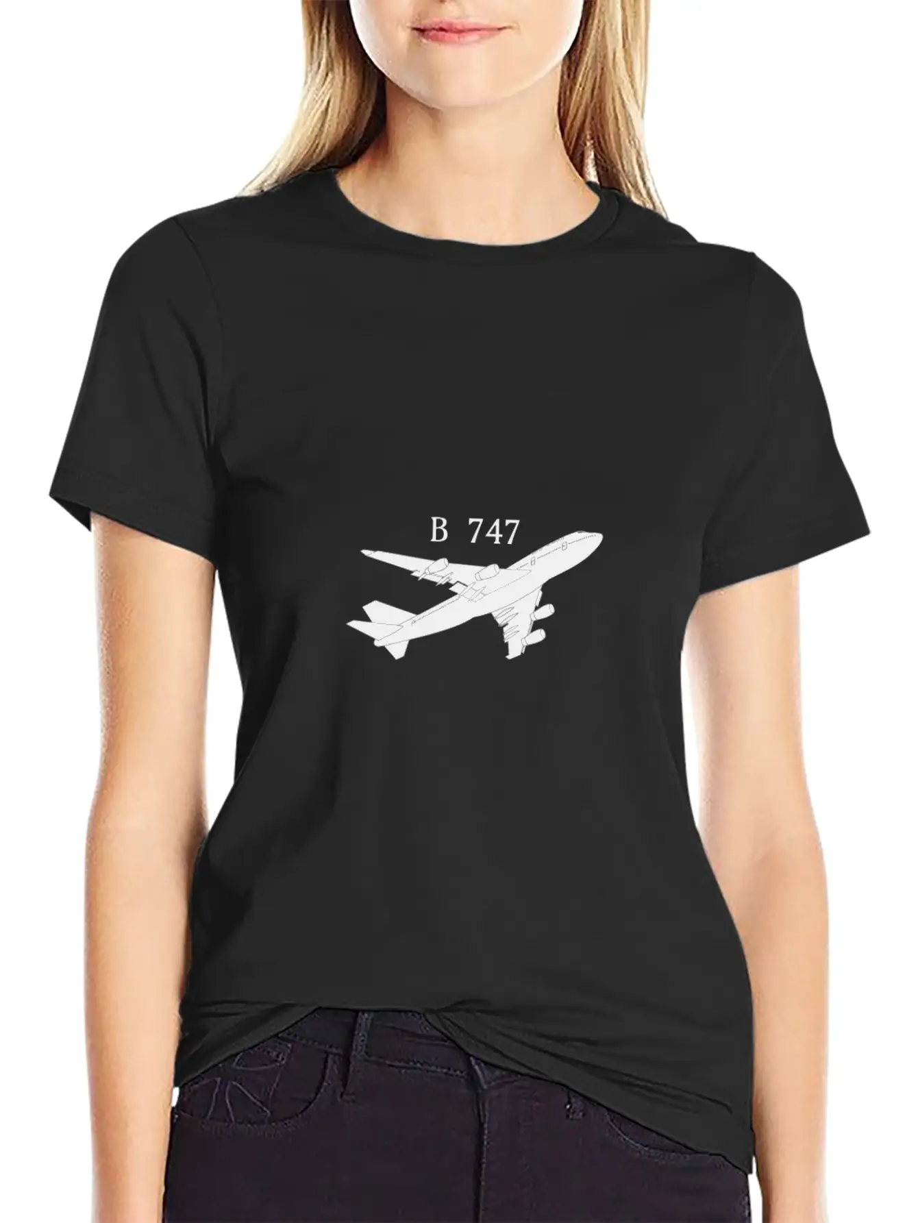 747 Airplane Shirt Hand Drawn Graphic Tshirt Plane Timeless Short Sleeve Tee – Comfy And Minimalist Design