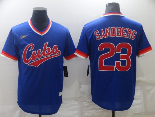 Men's Chicago Cubs Ryne Sandberg #23 Blue Fashion Stitched Jerseys