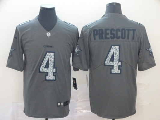 Men's Dallas Cowboys Dak Prescott #4 Gray Player Game Jerseys