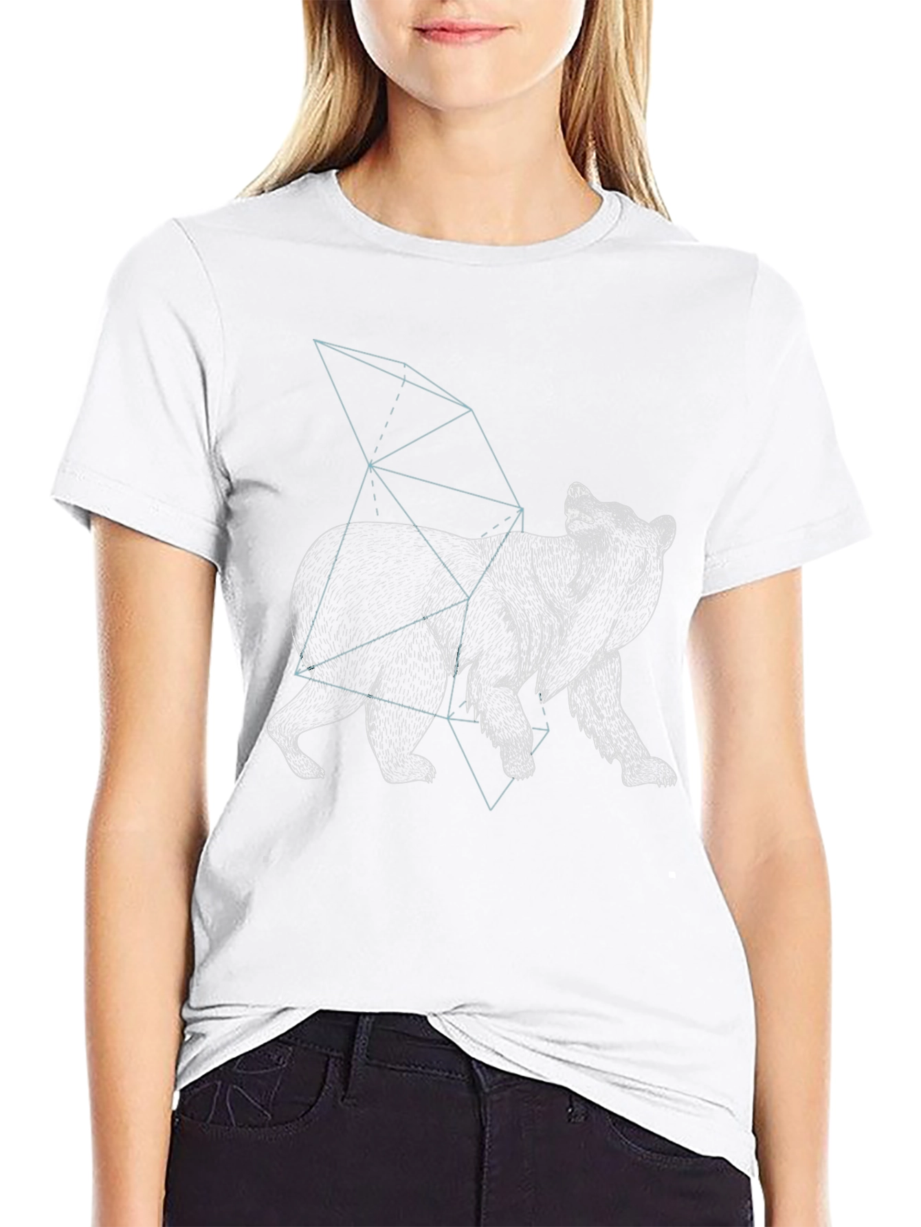 Geometric Bear Graphic T-Shirt