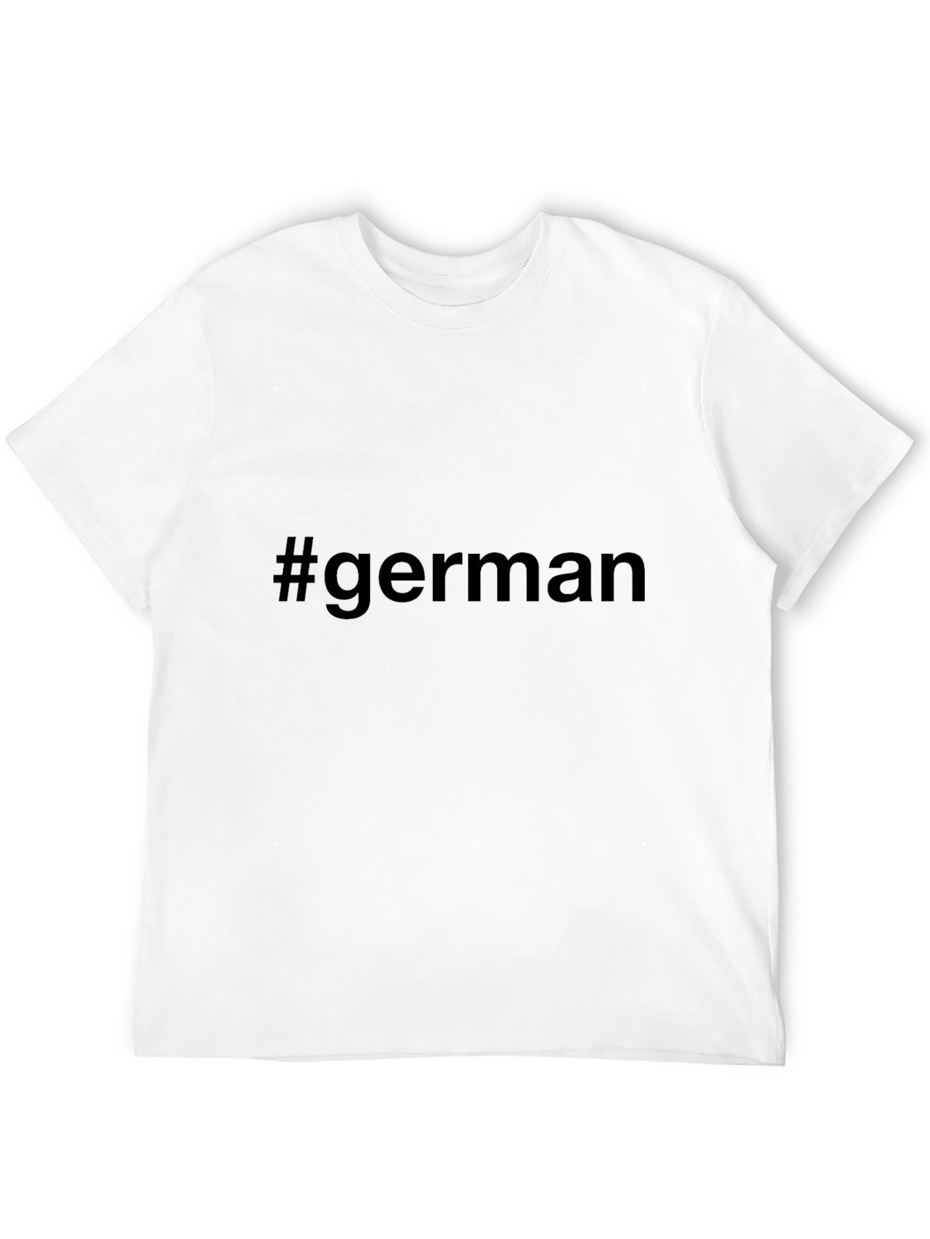 #German Black Short Sleeve T-Shirt Casual Style