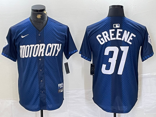 Men's Detroit Tigers Riley Greene #31 Navy 2024 City Connect Limited Jerseys