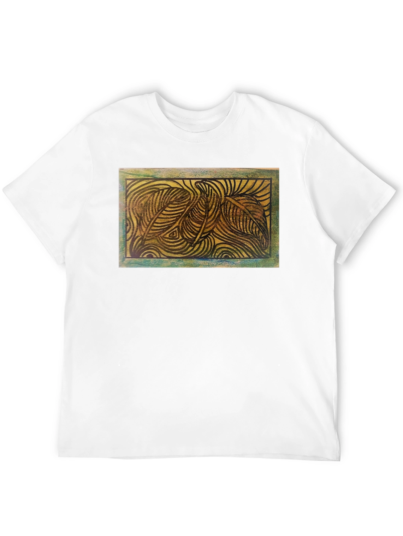 Abstract Leaves Graphic Tee - Nature Inspired Design