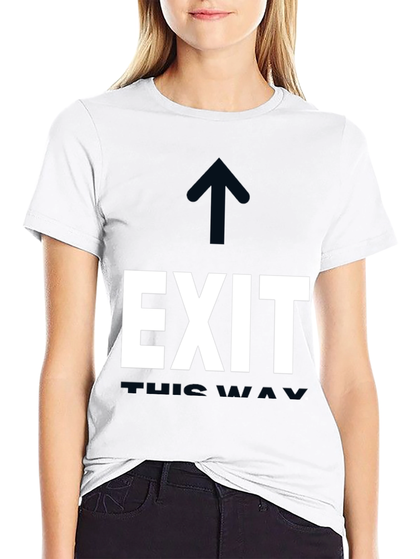 Exit This Way Graphic Tee - Black Cotton T-Shirt