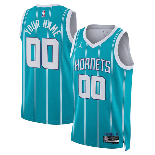 Men's Charlotte Hornets Teal Swingman Custom Jerseys - Icon Edition