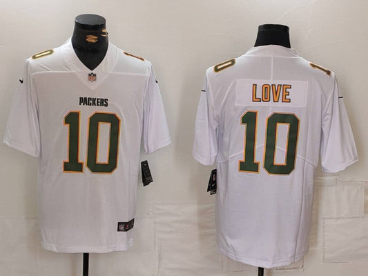 Men's Green Bay Packers Jordan Love #10 White Fashion Game Jerseys