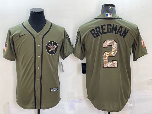 Men's Houston Astros Alex Bregman #2 Green Replica Player Jerseys