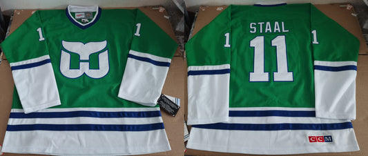 Men's Carolina Hurricanes Jordan Staal #11 Green Game Jerseys