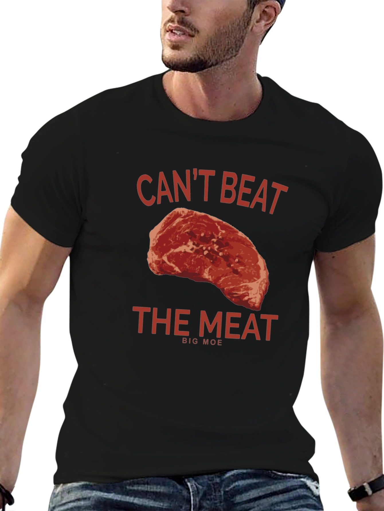 Cant Beat the Meat Graphic T-Shirt - Big Moe
