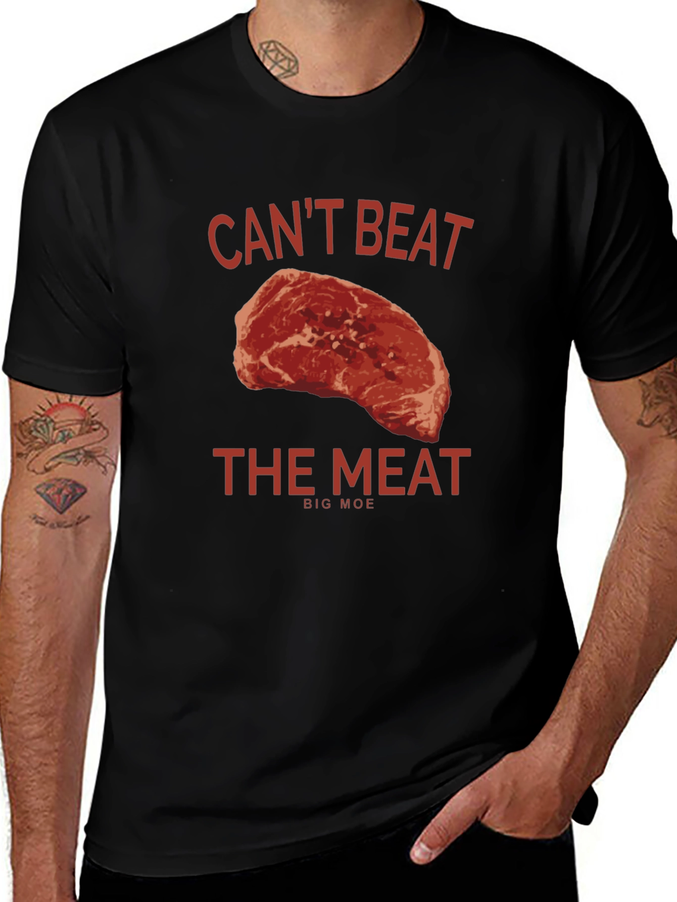 Cant Beat the Meat Graphic T-Shirt - Big Moe