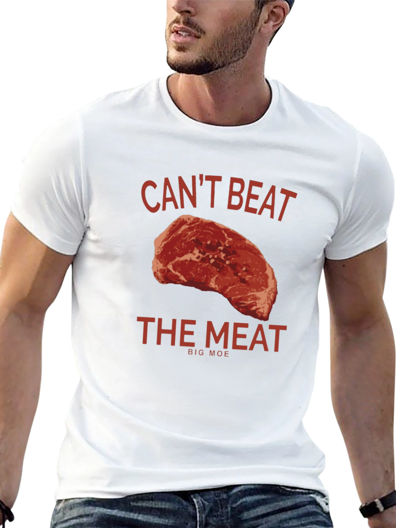 Cant Beat the Meat Graphic T-Shirt - Big Moe