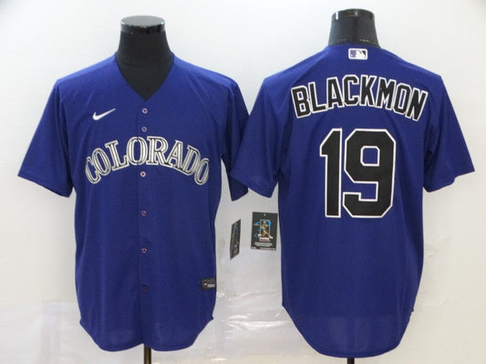 Men's Colorado Rockies Charlie Blackmon #19 Purple Replica Baseball Jerseys