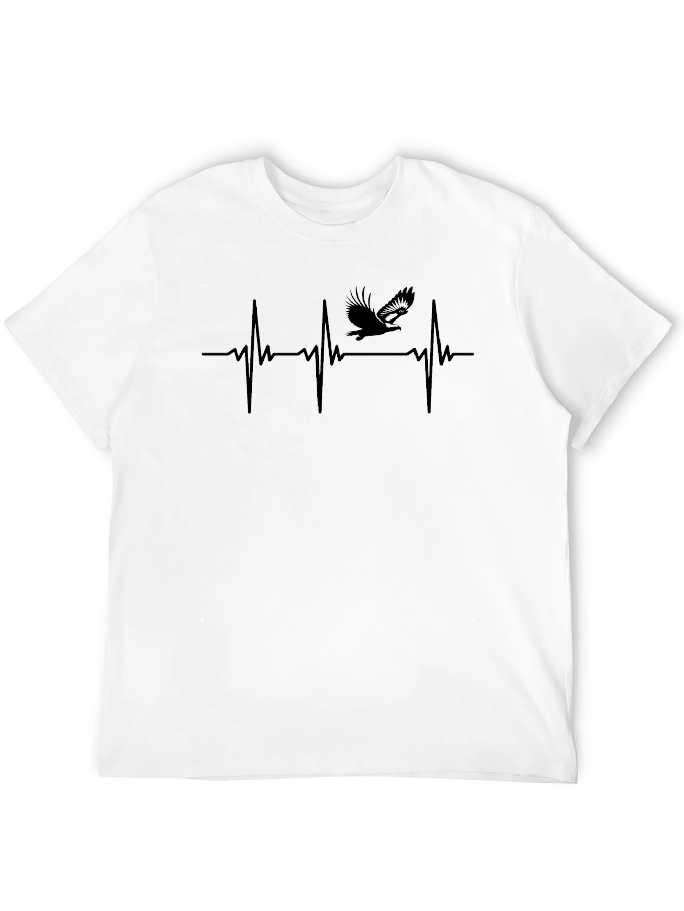 Eagle Heartbeat Graphic Print Tee - Black