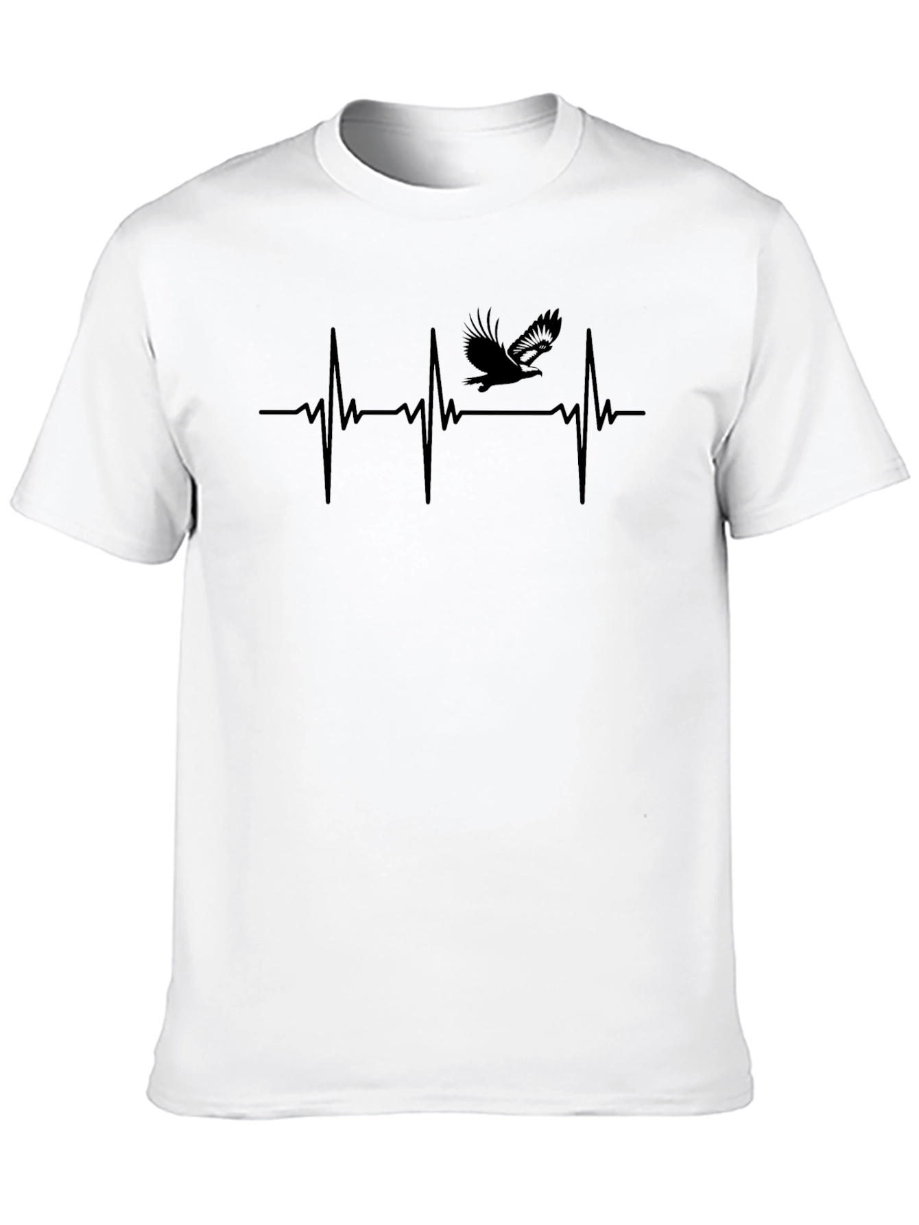 Eagle Heartbeat Graphic Print Tee - Black