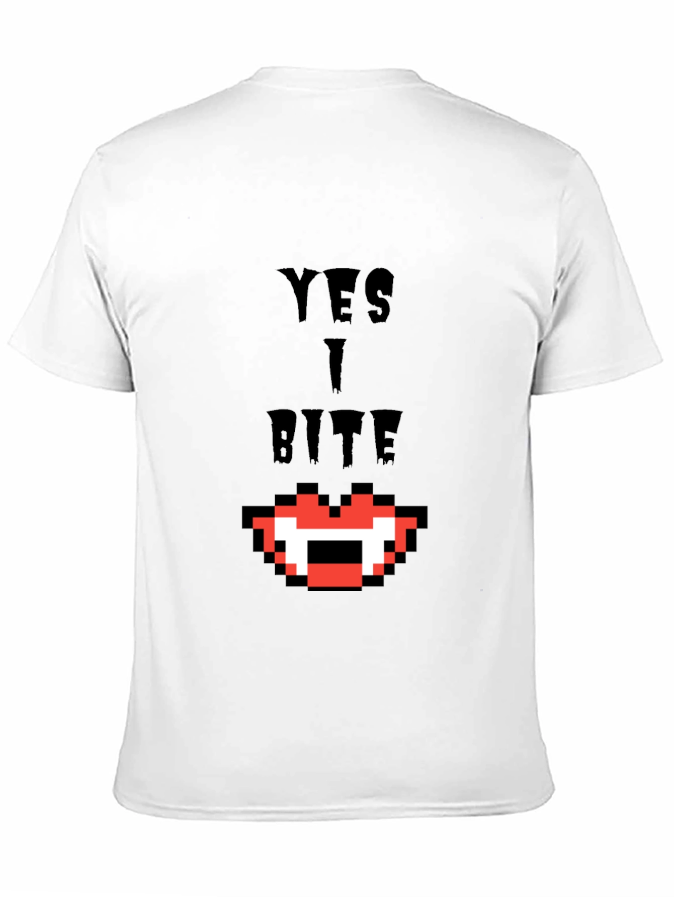 Yes I Bite T-Shirt - Pixel Vampire Fangs