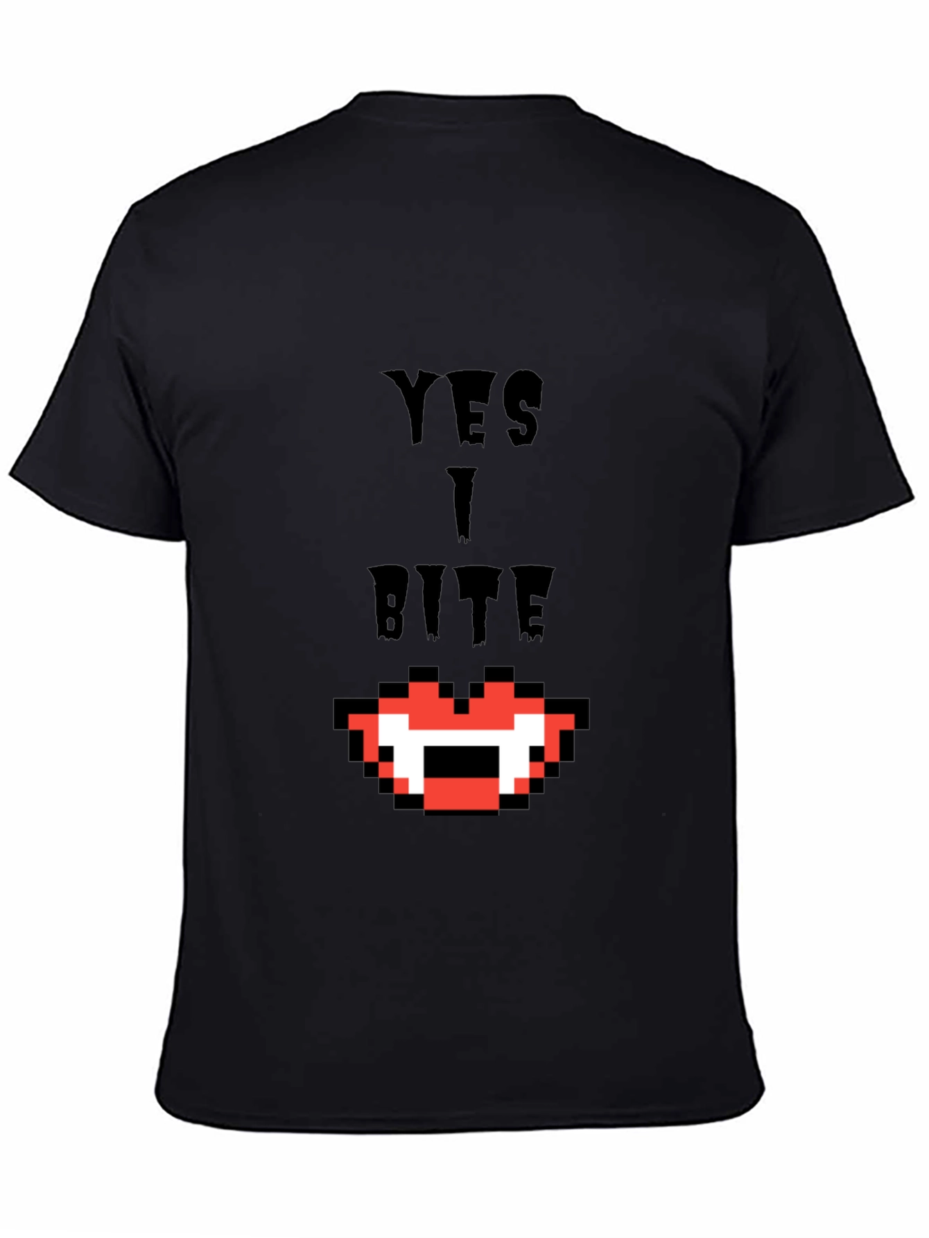 Yes I Bite T-Shirt - Pixel Vampire Fangs