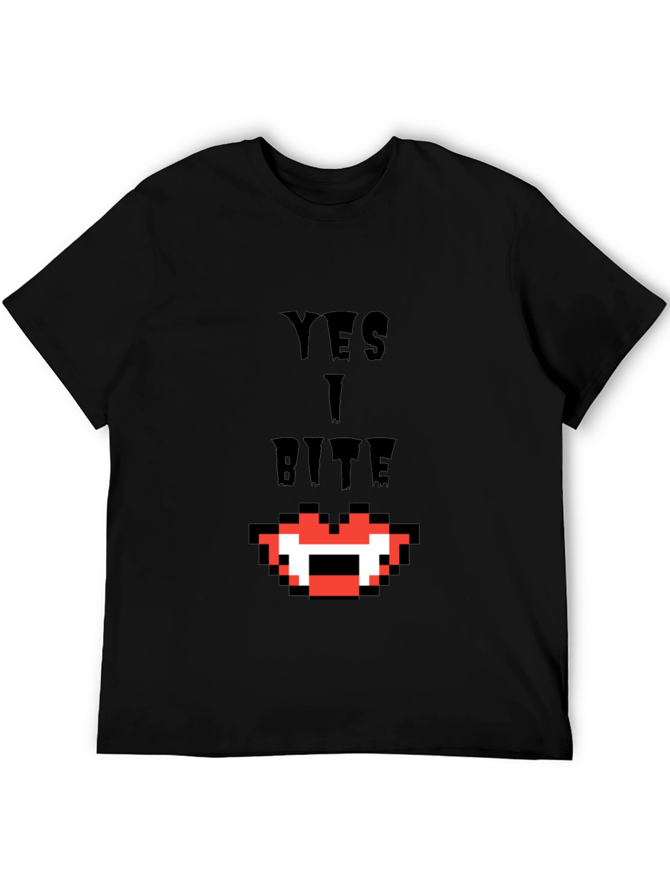 Yes I Bite T-Shirt - Pixel Vampire Fangs