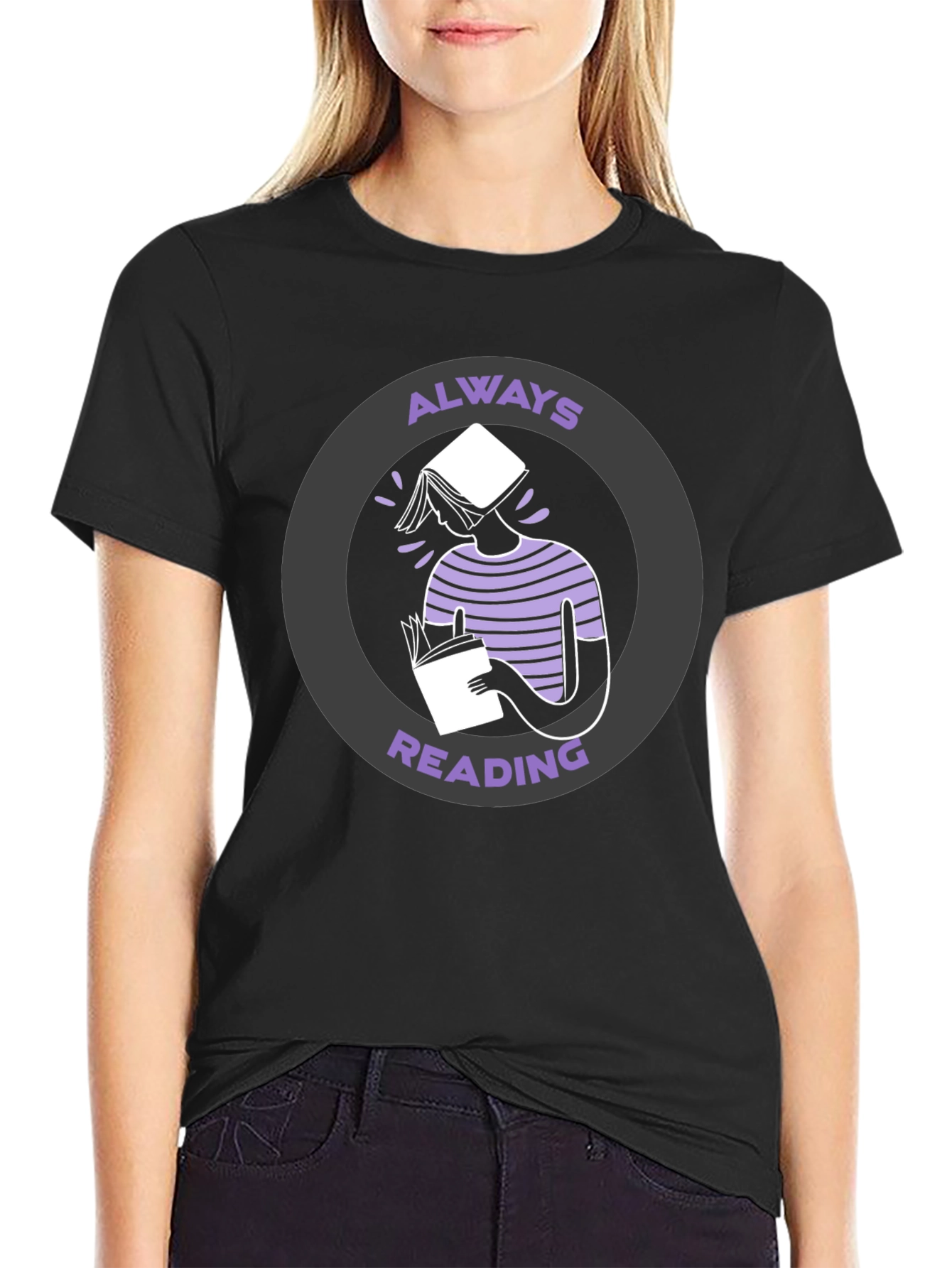 Always Reading Graphic Tee - Book Lovers T-Shirt