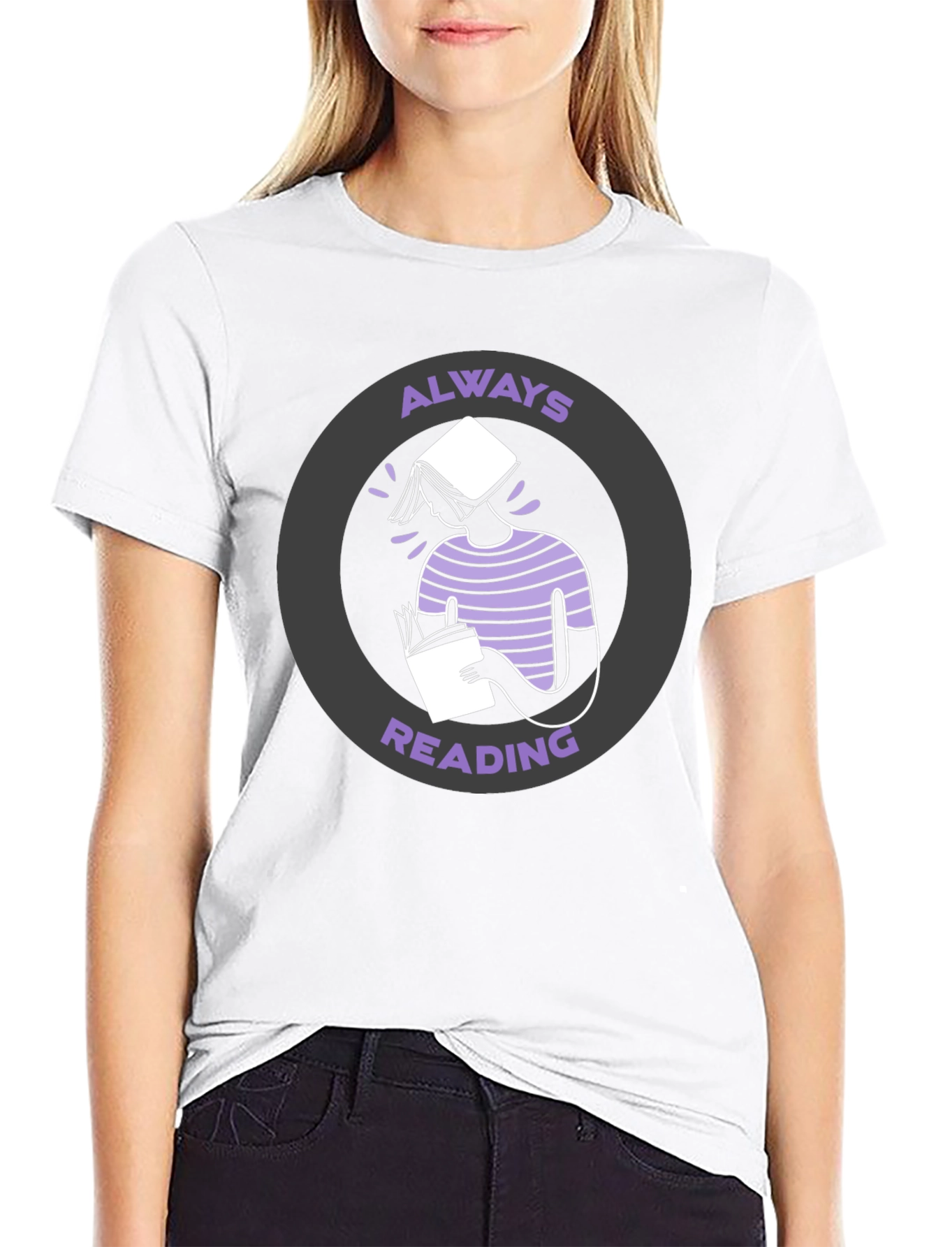 Always Reading Graphic Tee - Book Lovers T-Shirt