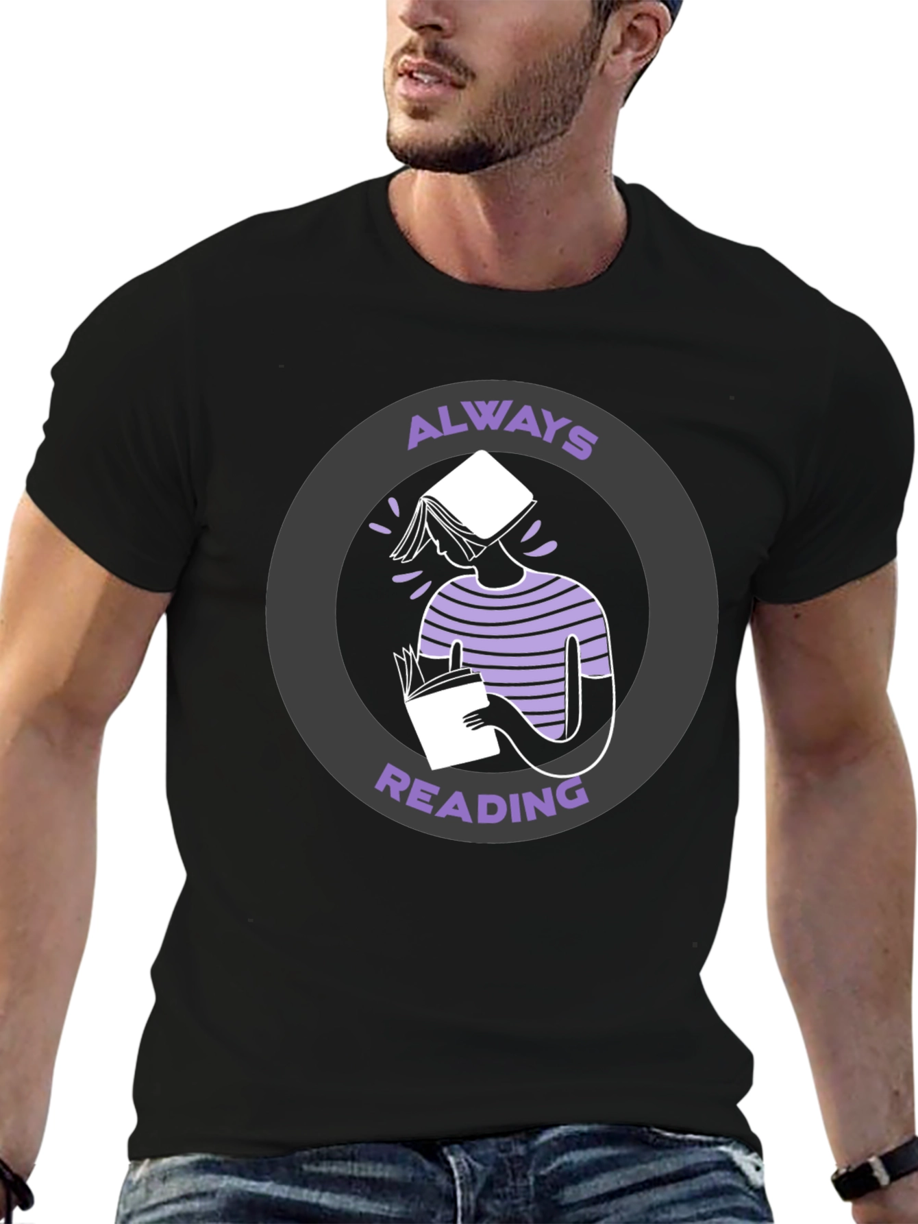Always Reading Graphic Tee - Book Lovers T-Shirt