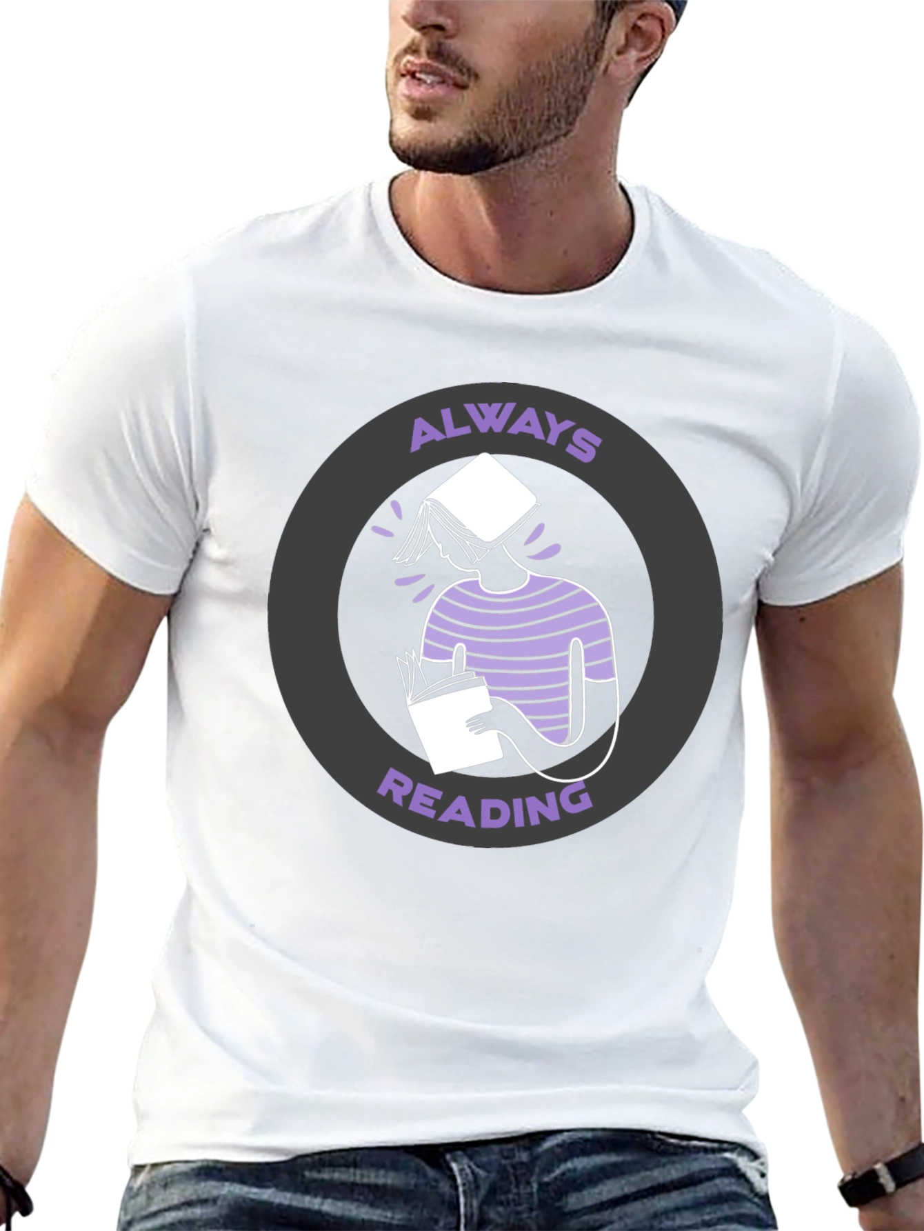 Always Reading Graphic Tee - Book Lovers T-Shirt