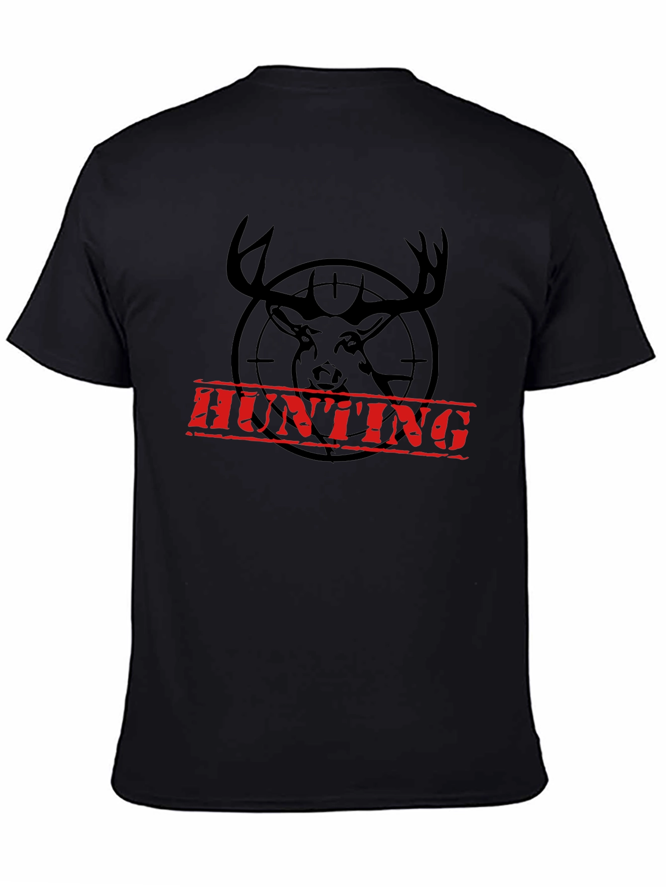 Hunting Deer Graphic T-Shirt - Black