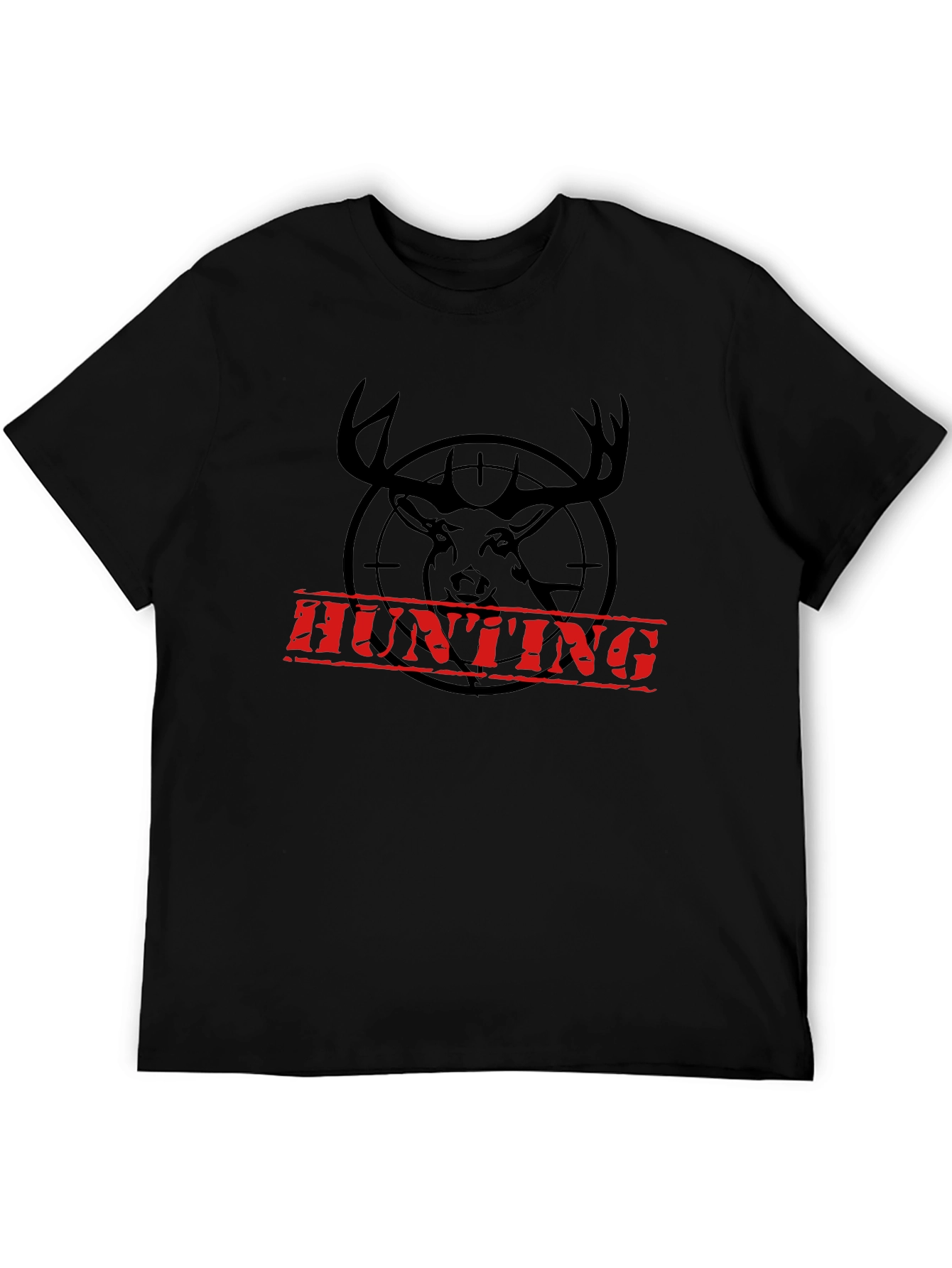 Hunting Deer Graphic T-Shirt - Black
