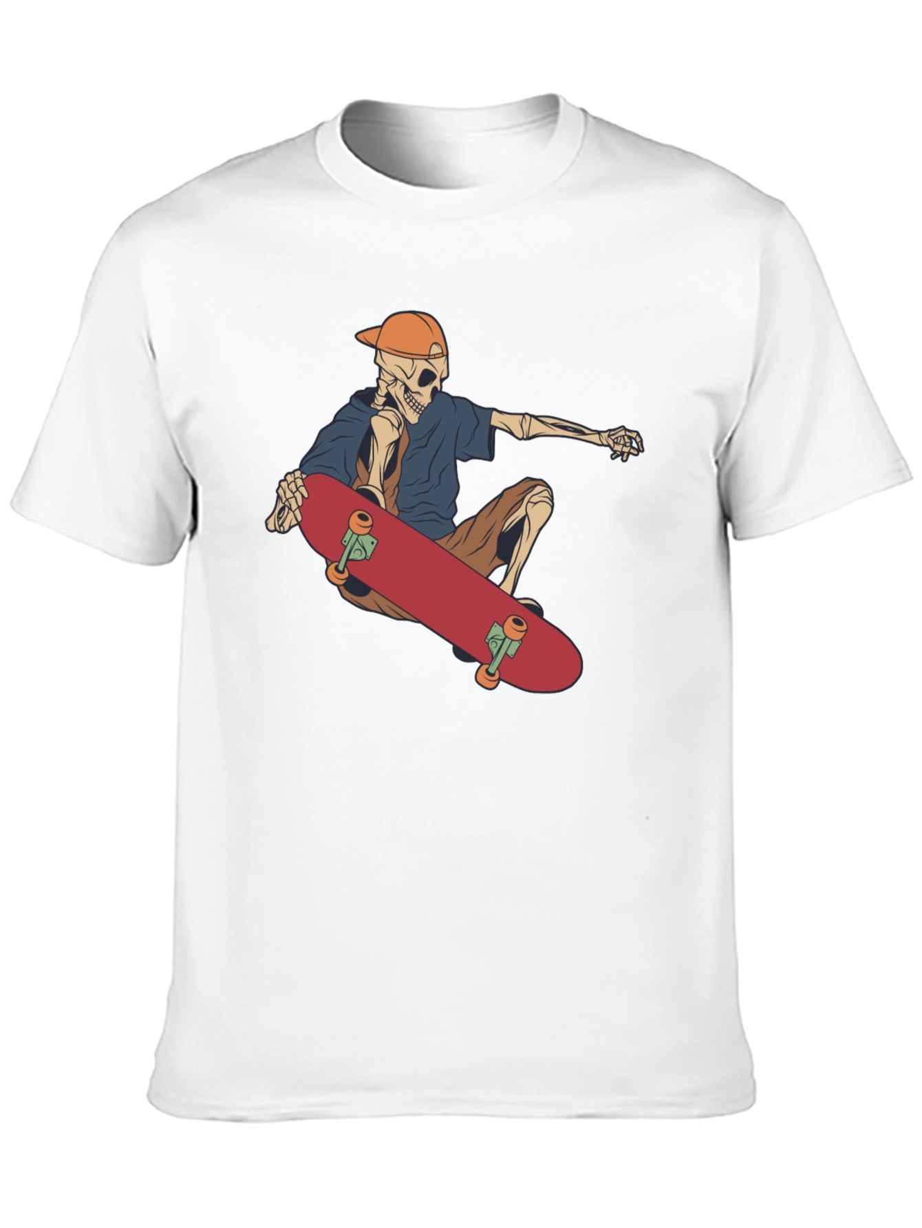 Skateboarding Skeleton Graphic Tee - Black