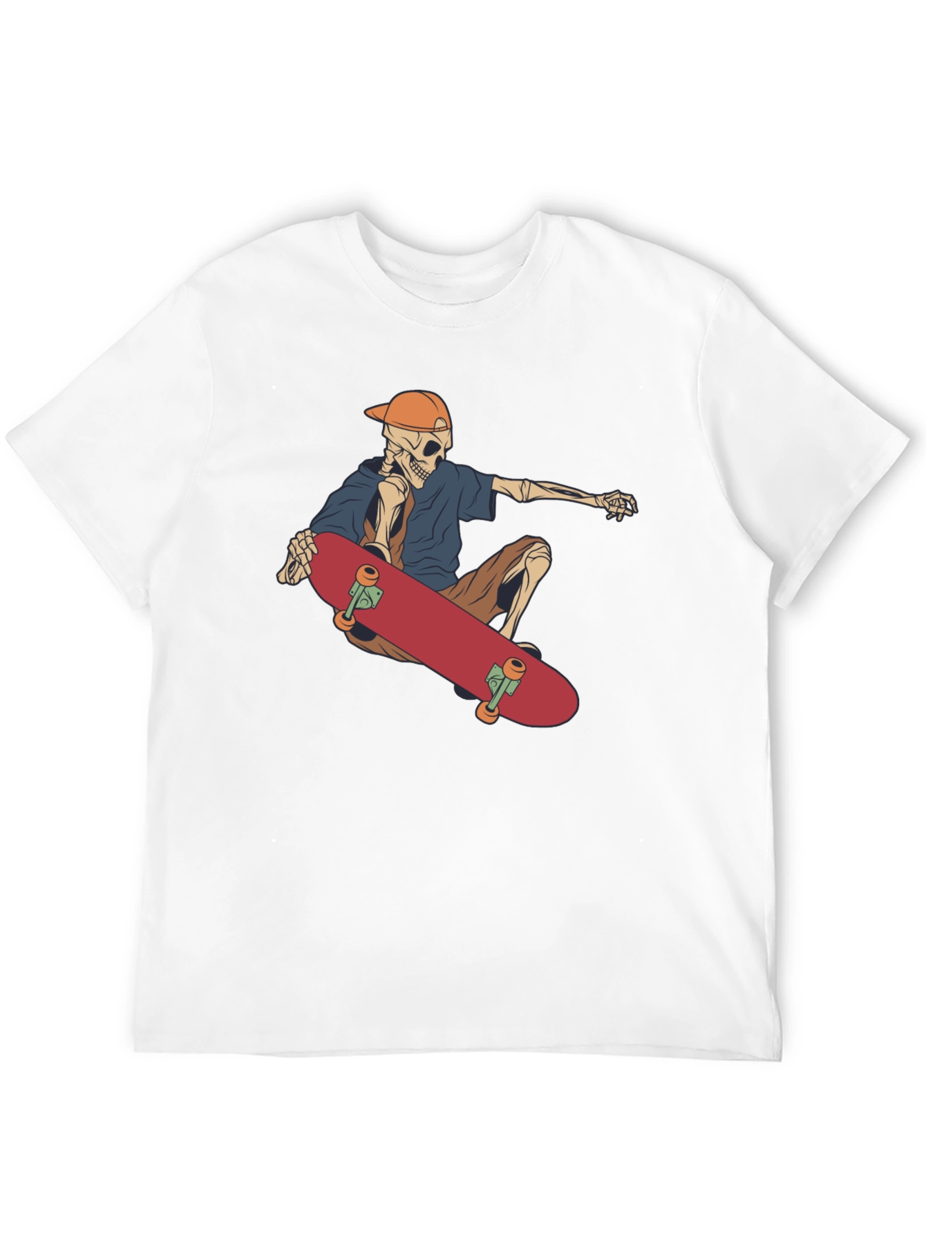 Skateboarding Skeleton Graphic Tee - Black