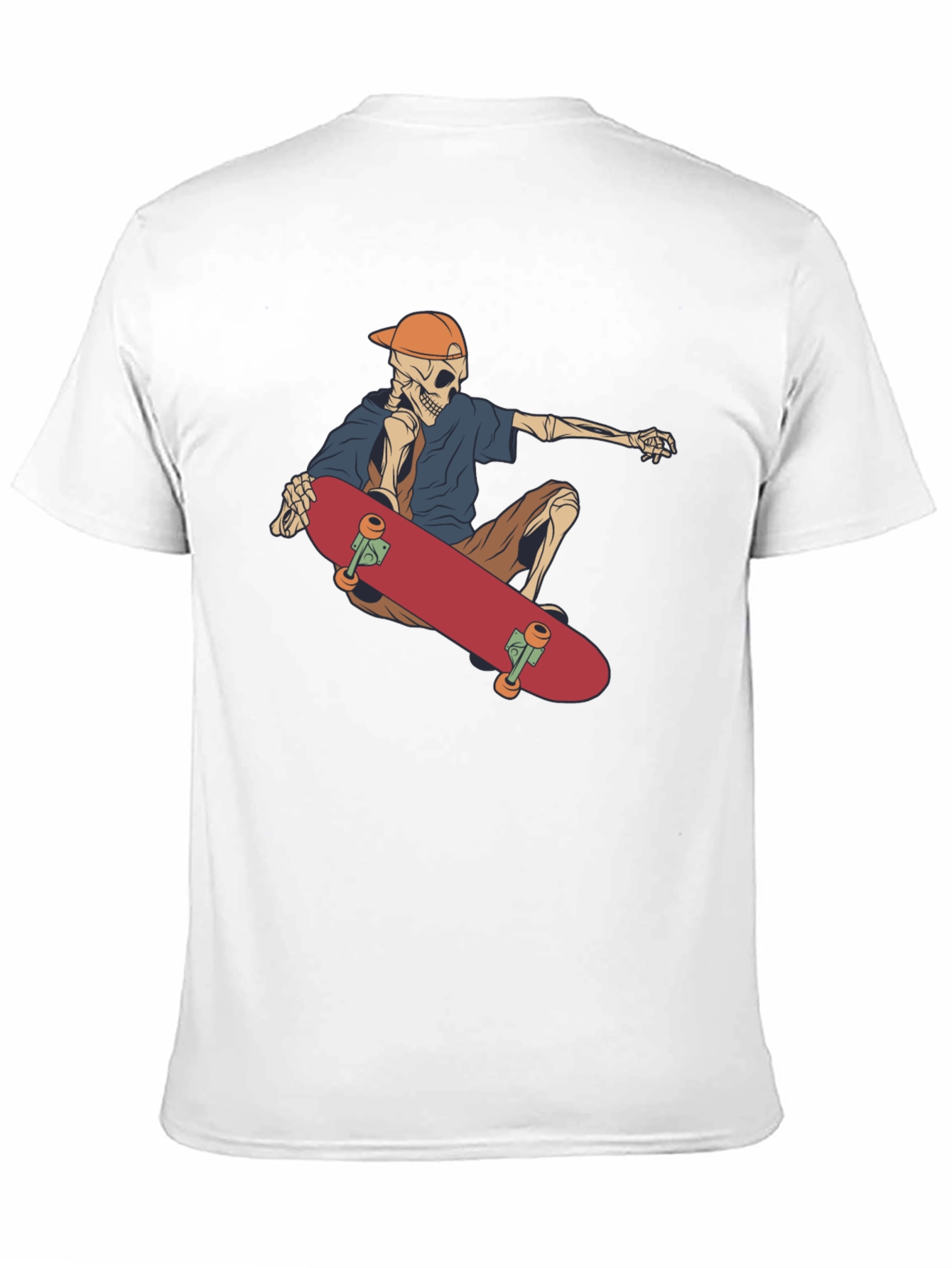 Skateboarding Skeleton Graphic Tee - Black