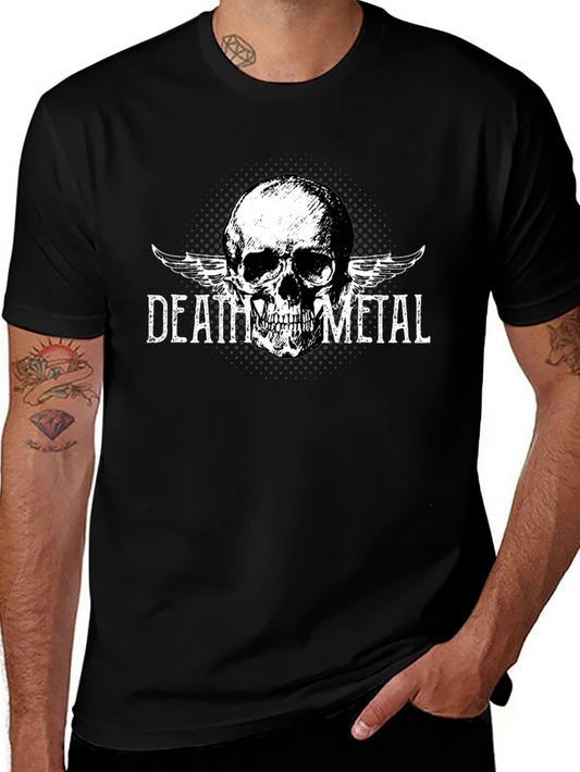 Death Metal Skull Graphic T-Shirt